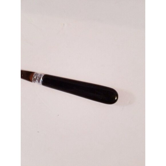 Ginkgo 18/8 Stainless Flatware Black Handle Cold Meat Fork 8 1/2" Korea - Picture 3 of 7